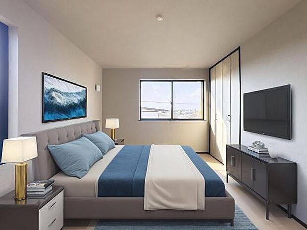 洗練された内装と柔らかな光が調和する上質な空間。心安らぐプライベートなひとときが、明日への活力をチャージします。※画像の家具はCGによるイメージ写真です。実際に家具はおかれておりません。