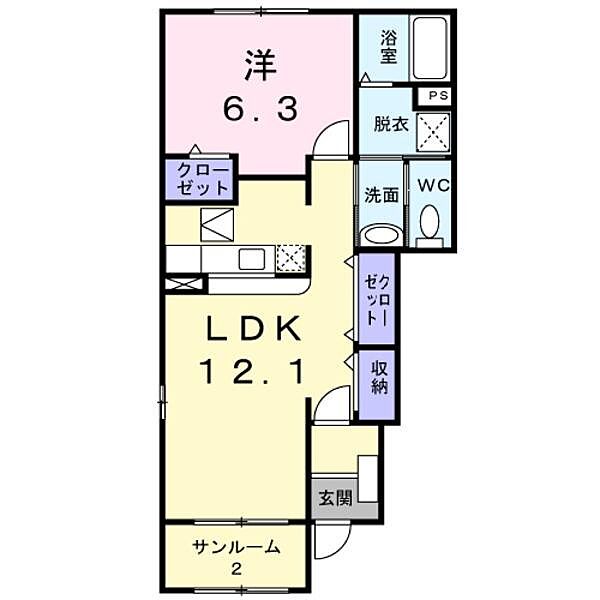 レジダンス・ホープ ｜鳥取県鳥取市秋里(賃貸アパート1LDK・1階・48.58㎡)の写真 その2