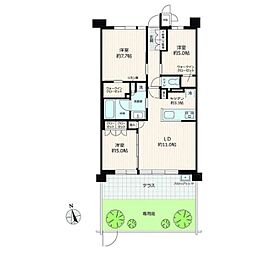 レジェイド辻堂東海岸シー-サイドヴィラ 3LDKの間取図画像