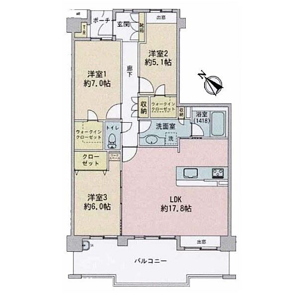 約17.8帖のゆったりＬＤＫ