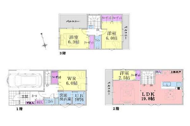 《間取り》■リビング中心の新生活。開放的な設計で居心地の良い時間を演出します。暮らしを彩る設備仕様。