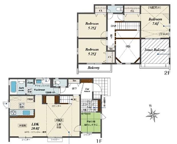 《間取り》■リビング中心の新生活。光を取り入れる開放的な設計で居心地の良い時間を演出します。マルチエントランス採用。視線の抜ける開放的な土間空間。