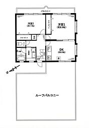 スカイコートたまプラーザ 2DKの間取図画像