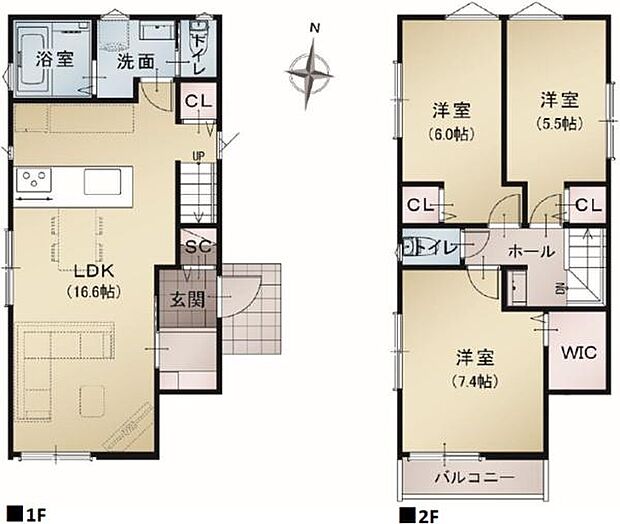 《間取り》■リビング中心の新生活。光を取り入れる開放的な設計で居心地の良い時間を演出します。