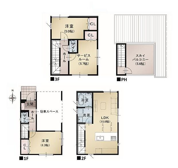《間取り》■リビング中心の新生活。光を取り入れる開放的な設計で居心地の良い時間を演出します。