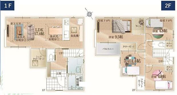 《間取り》■リビング中心の新生活。光を取り入れる開放的な設計で居心地の良い時間を演出します。