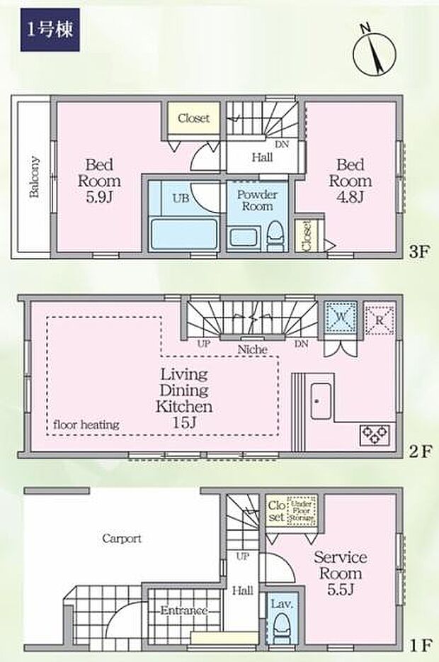 《間取り》■リビング中心の新生活。光を取り入れる開放的な設計で居心地の良い時間を演出します。