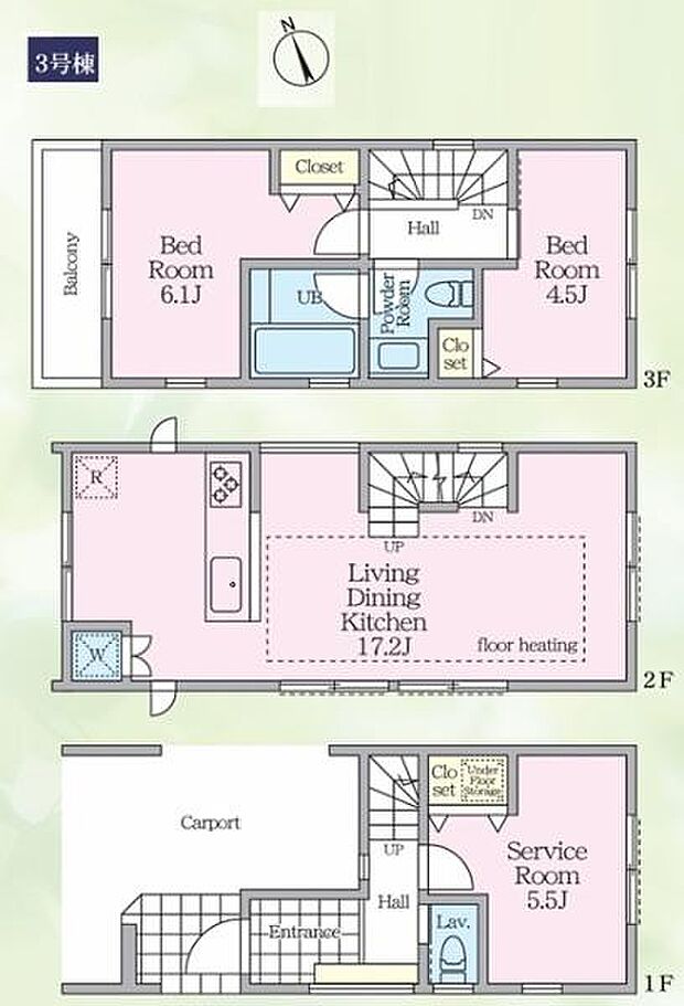 《間取り》■リビング中心の新生活。光を取り入れる開放的な設計で居心地の良い時間を演出します。
