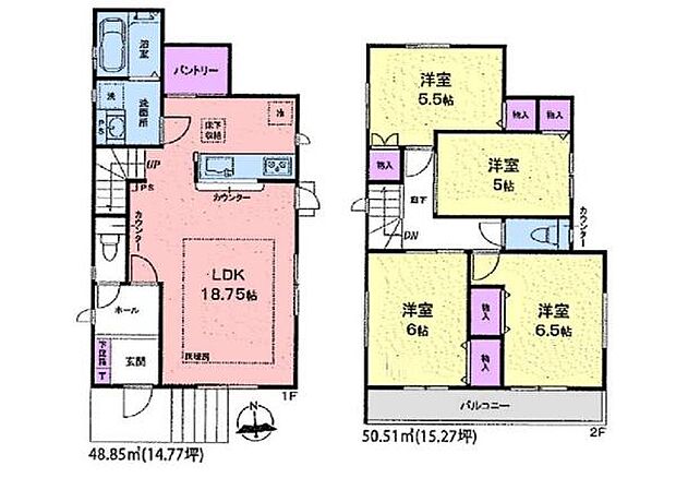 《間取り》■どこにいても心地いい明るい光に満ちた住まい。笑顔があふれるのびやかな暮らしのスタートです。