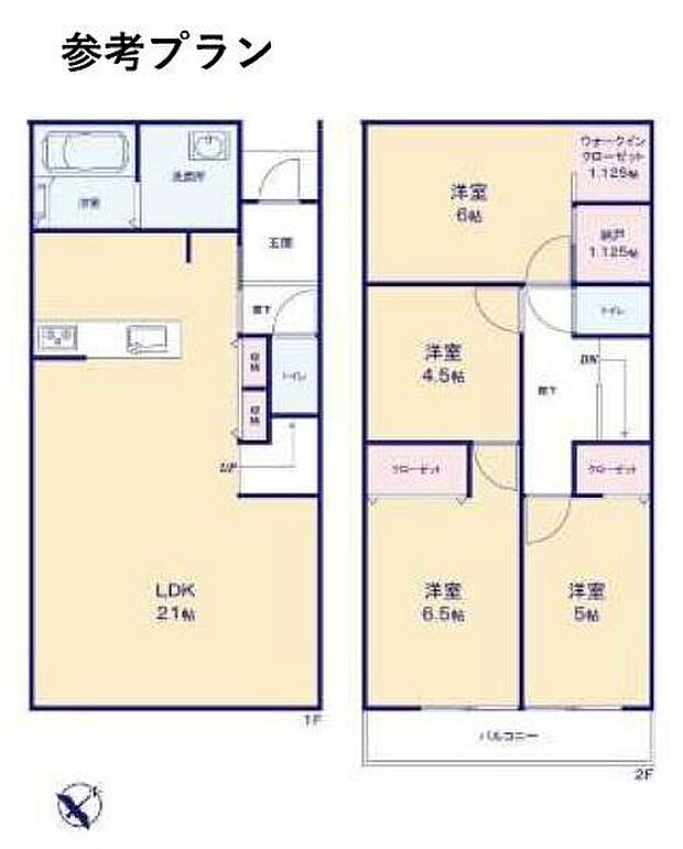 参考プラン 建物価格:1、630万円(税込) 建物面積:98.33平米 4LDK