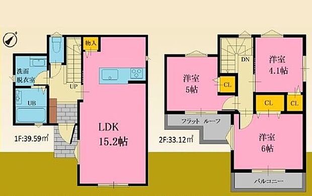 《間取り》■リビング中心の新生活。光を取り入れる明るく開放的な設計で居心地の良い時間を演出します。