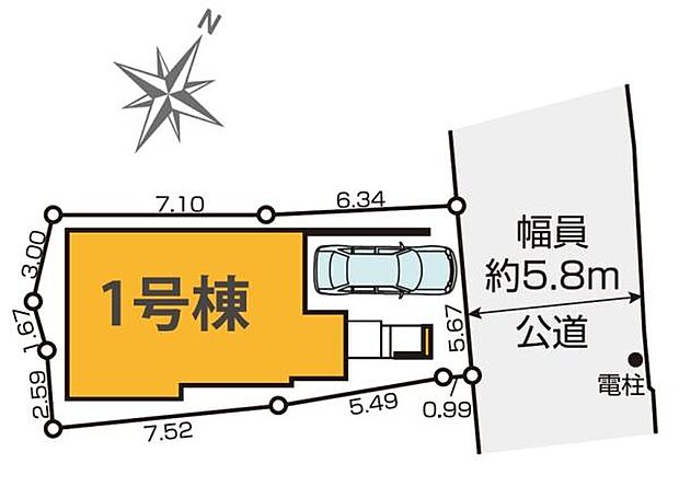 《区画図》　■カースペースあり。
