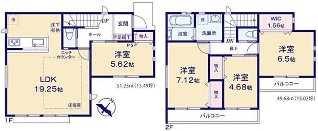 《間取り》■リビング中心の新生活。光を取り入れる明るく開放的な設計で居心地の良い時間を演出します。