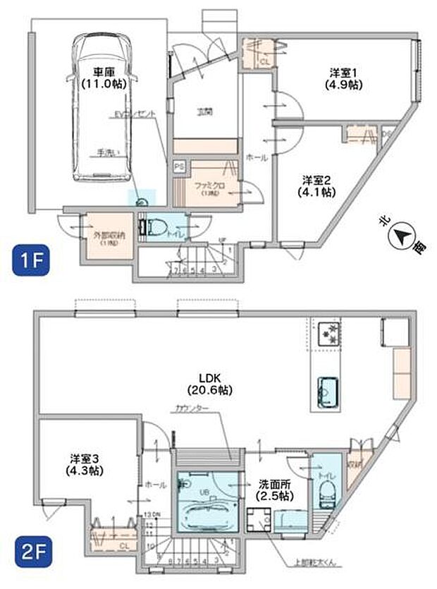 《間取り》 リビング中心の新生活。光を取り入れる明るく開放的な設計で居心地の良い時間を演出します。