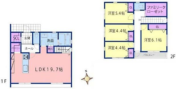 《間取り》 リビング中心の新生活。光を取り入れる明るく開放的な設計で居心地の良い時間を演出します。