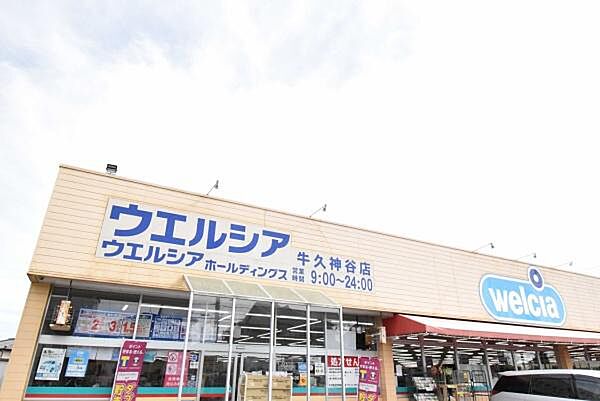 ウエルシア牛久神谷店まで270m、薬や日用品・食料まで揃うドラッグストア。