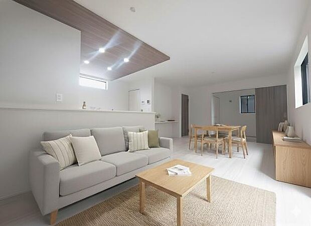 17.5帖のLDK!南側に位置する為日当たりも良好です♪※家具はイメージです。販売価格には含まれません。