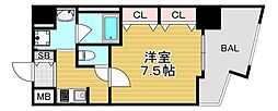 セイワパレス森ノ宮中央 1Kの間取図画像