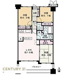 サーパス延時 3LDKの間取図画像