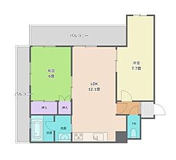 ル・シャトー真砂 2LDKの間取り