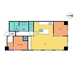グランドハイツ太陽 1LDKの間取り