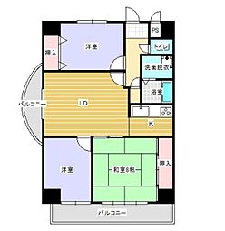 ヒュース下津 3LDKの間取図画像