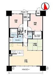 アルファステイツ土佐町 3LDKの間取図画像