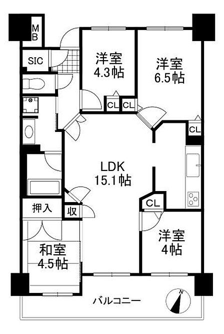 4LDK 間取り