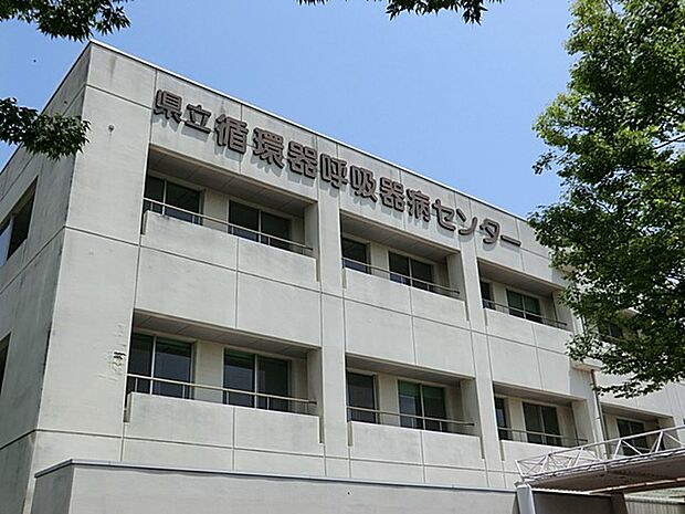 地方独立行政法人神奈川県立病院機構神奈川県立循環器呼吸器病センター　1800m　循環器・呼吸器病の専門病院として、高度先進医療と救急医療を提供します。 