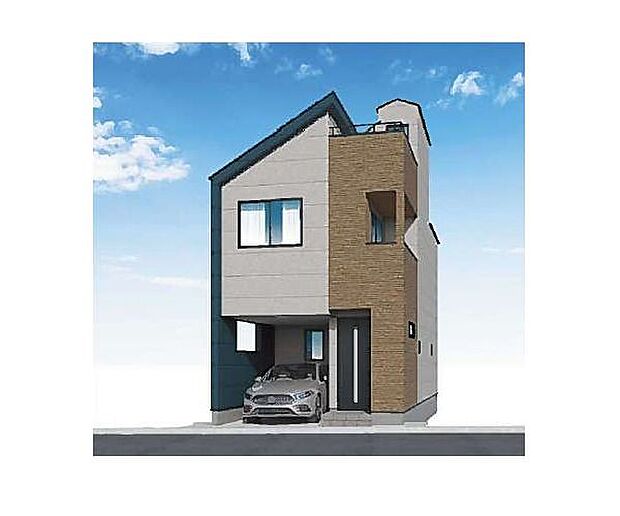 訪れる人の記憶に残るスタイリッシュな邸宅。（パースはイメージのため実際と色柄が異なる場合があります）