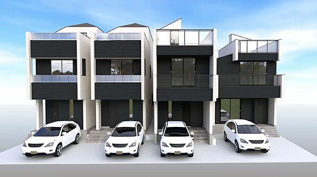 訪れる人の記憶に残るスタイリッシュな邸宅。（パースはイメージのため実際と色柄が異なる場合があります）