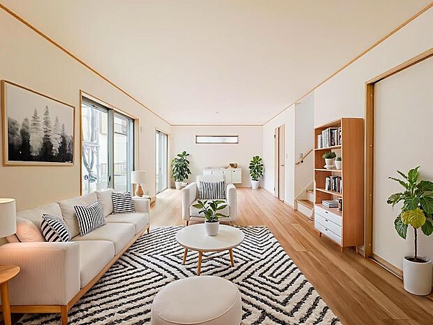 寛ぎとコミュニケーションを育む居心地のよい場所。（家具・家電・装飾品はCG画像）