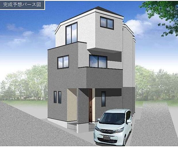 訪れる人の記憶に残るスタイリッシュな邸宅。（パースはイメージのため実際と色柄が異なる場合があります）