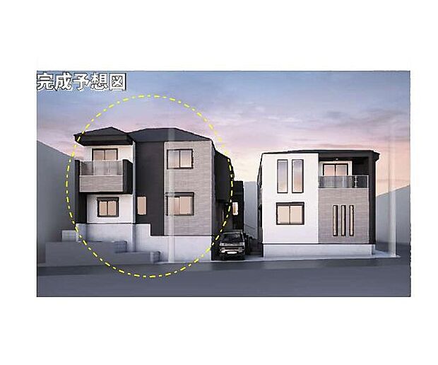 訪れる人の記憶に残るスタイリッシュな邸宅。(パースはイメージのため実際と色柄が異なる場合があります)