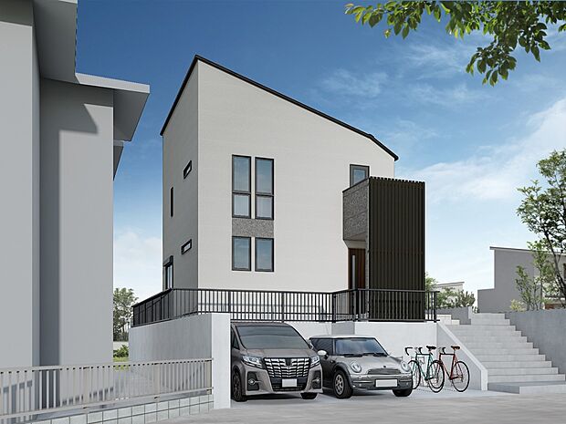 訪れる人の記憶に残るスタイリッシュな邸宅。（パースはイメージのため実際と色柄が異なる場合があります）