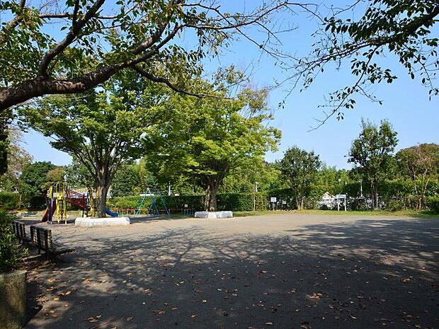 新橋神明谷公園　400m　住宅街に囲まれた都市型公園。ブランコ・滑り台・お砂場があり小さなお子様の毎日の遊び場におすすめです。 