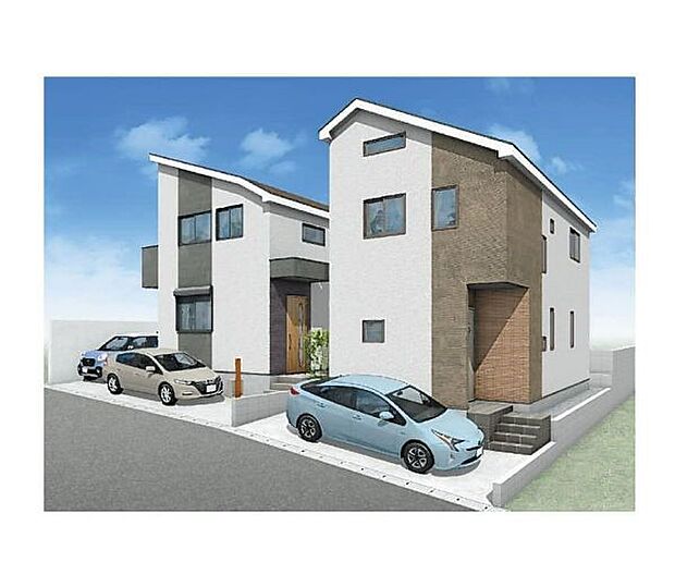 訪れる人の記憶に残るスタイリッシュな邸宅。（パースはイメージのため実際と色柄が異なる場合があります）