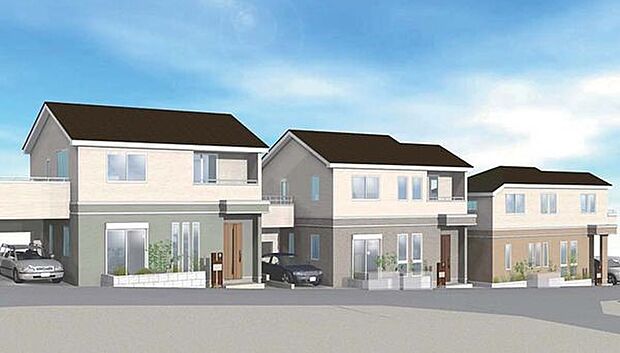 訪れる人の記憶に残るスタイリッシュな邸宅。（パースはイメージのため実際と色柄が異なる場合があります）