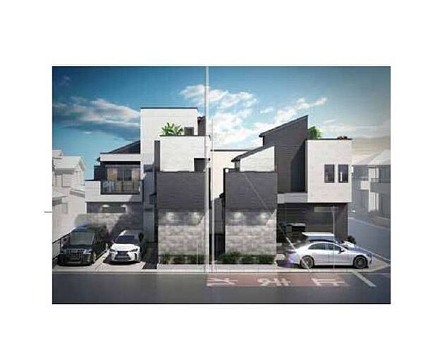 訪れる人の記憶に残るスタイリッシュな邸宅。（パースはイメージのため実際と色柄が異なる場合があります）