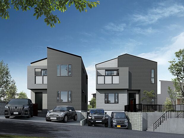 訪れる人の記憶に残るスタイリッシュな邸宅。（パースはイメージのため実際と色柄が異なる場合があります）