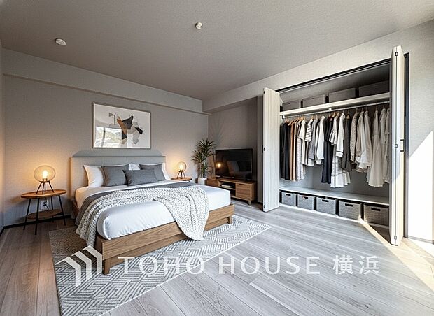 プライベートな自分時間を快適に過ごせるお部屋。(家具・装飾品等はAI加工です)