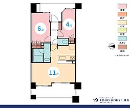 ナイスエスアリーナ横濱鶴見 2LDKの間取り