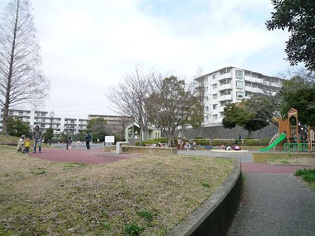 すすき野公園 350m 大きな多目的広場があり、広々とした開放感溢れる公園です。春には桜も楽しめます。
