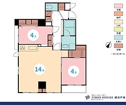 サングレイス横浜駅東 2LDKの間取図画像