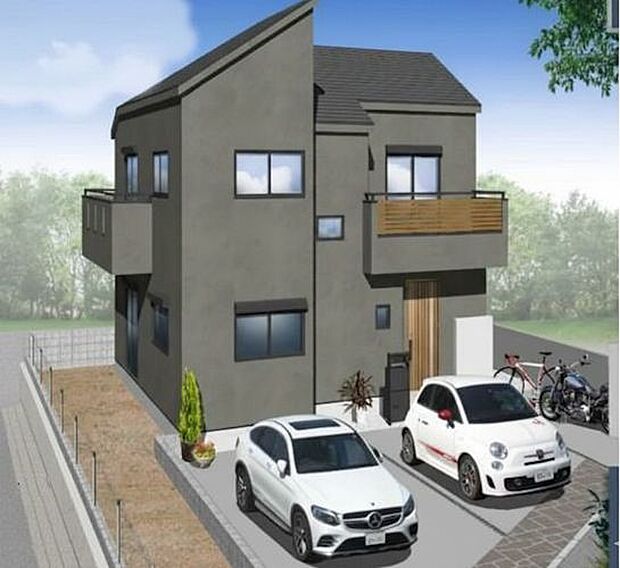 訪れる人の記憶に残るスタイリッシュな邸宅。（パースはイメージのため実際と色柄が異なる場合があります）