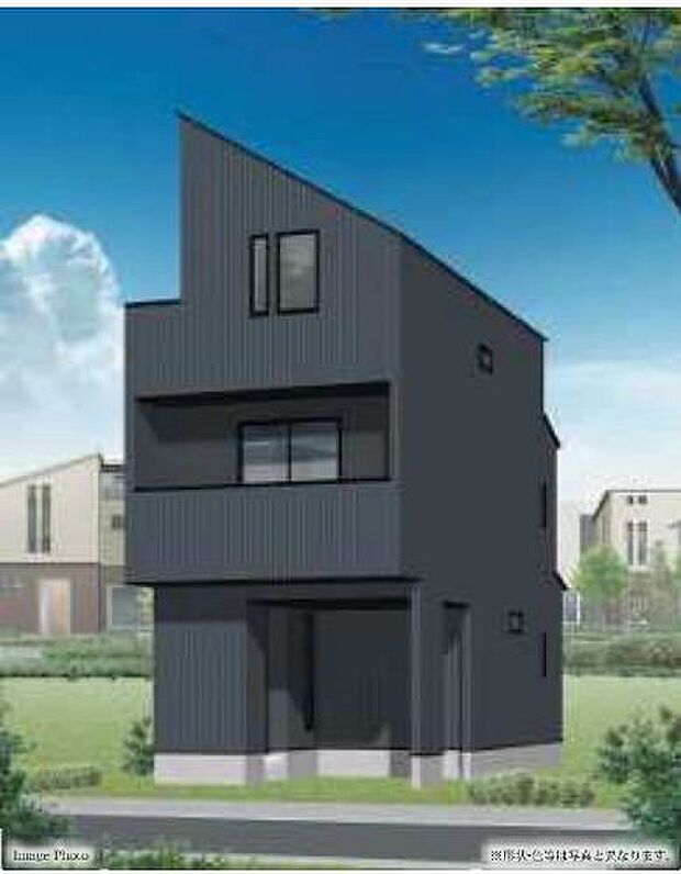 訪れる人の記憶に残るスタイリッシュな邸宅。（パースはイメージのため実際と色柄が異なる場合があります）