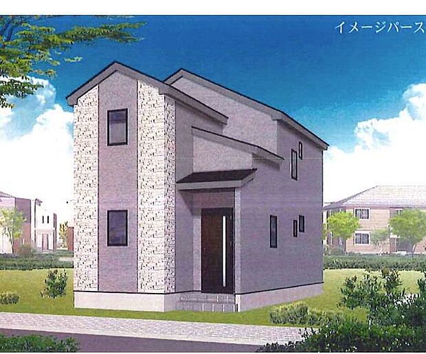 訪れる人の記憶に残るスタイリッシュな邸宅。（パースはイメージのため実際と色柄が異なる場合があります）