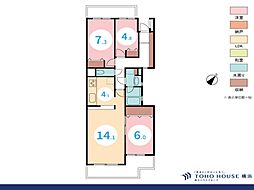 ライネスハイム富岡 3LDKの間取図画像