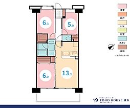 コスモ保土ケ谷パークフォルム 3LDKの間取図画像