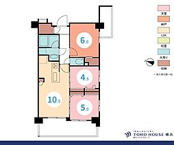 Blissia横浜大口 2SLDKの間取図画像